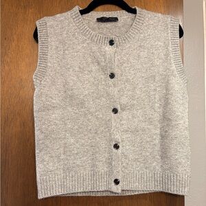 Zara Gray Button-Up Sweater Vest
